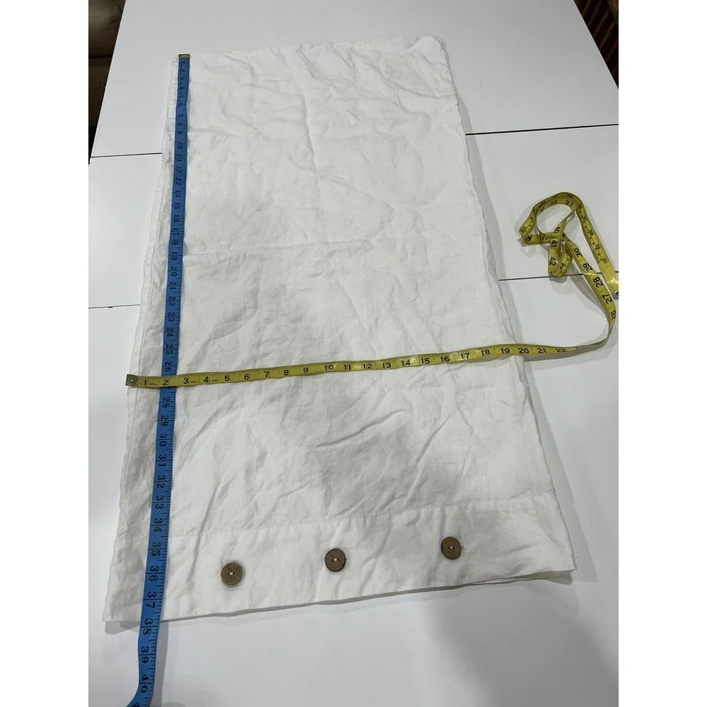 SIMPLE OPULENCE White  100% linen KING Button Pillow Sham